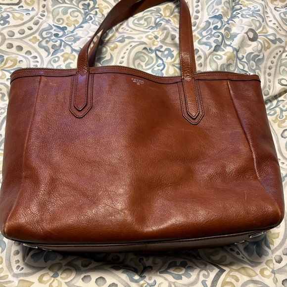 Chestnut brown leather satchel - Picture 3 of 4
